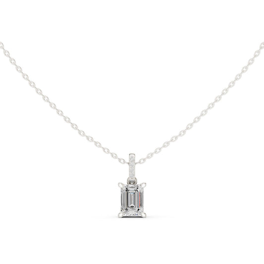 Emerald Lab Grown Diamond Pendant