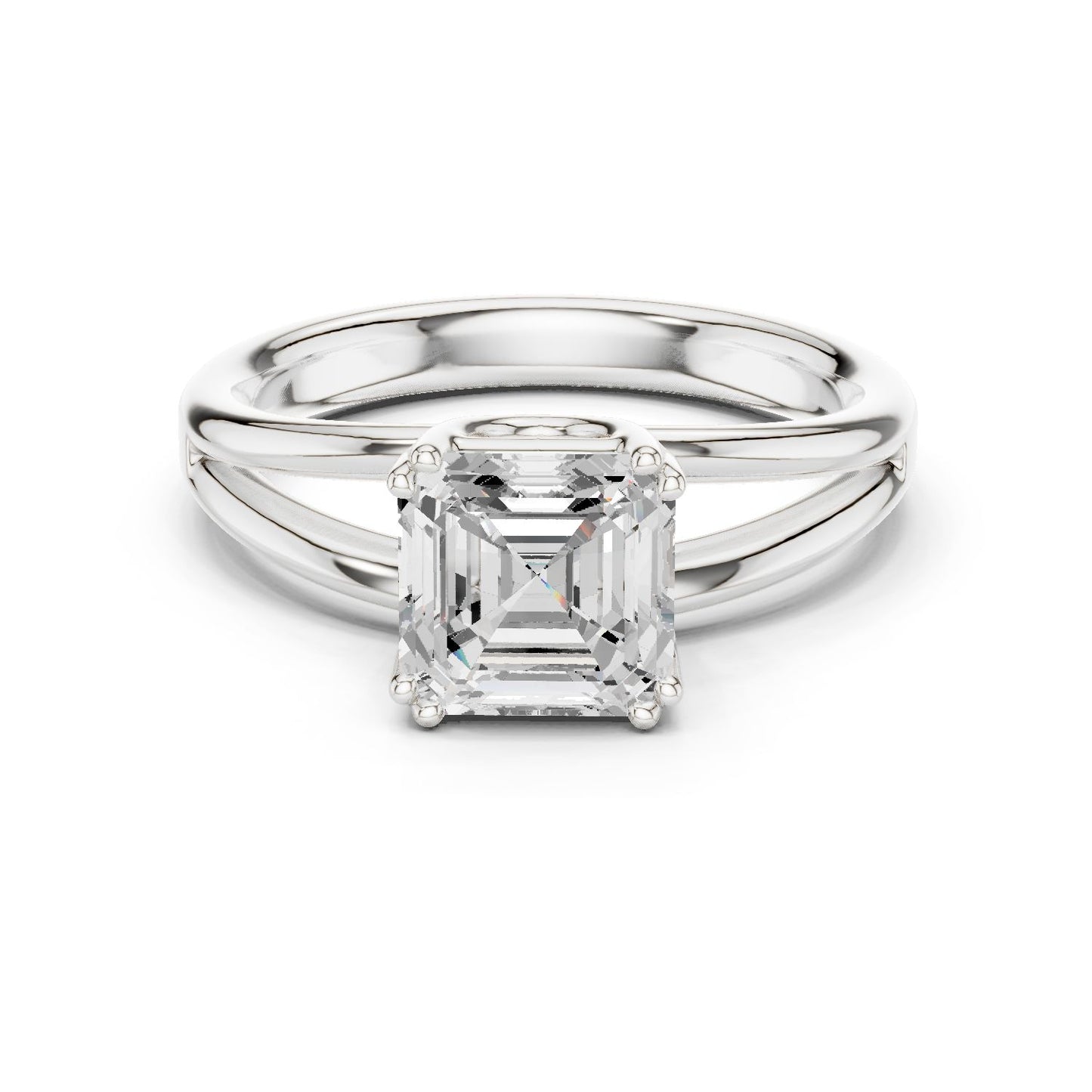 Emerald Lab Grown Diamond Solitaire Engagement Ring