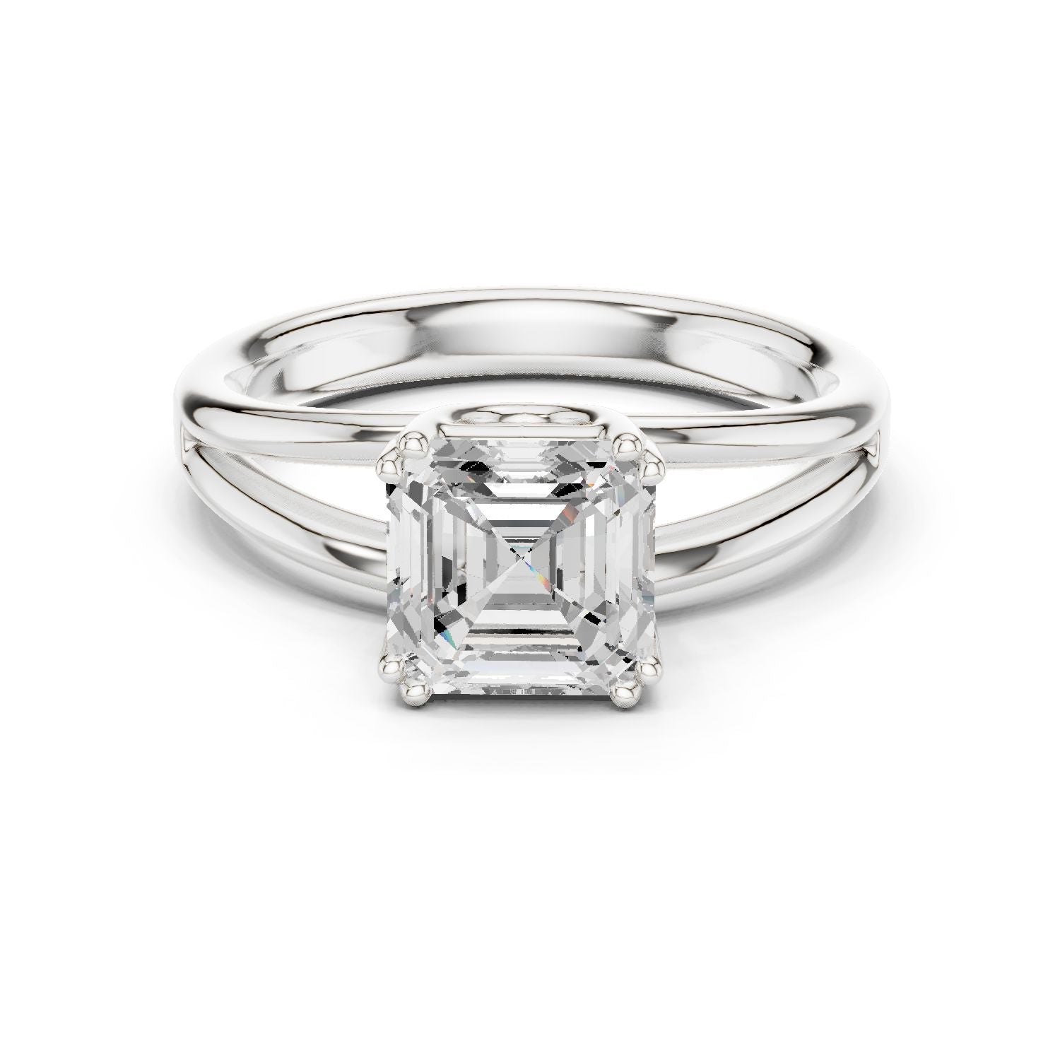 Emerald Lab Grown Diamond Solitaire Engagement Ring