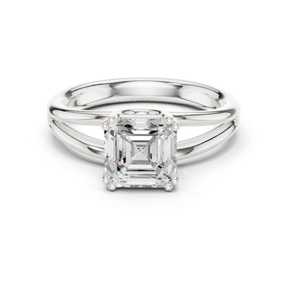 Emerald Lab Grown Diamond Solitaire Engagement Ring