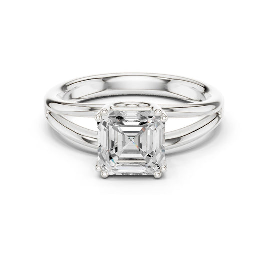Emerald Lab Grown Diamond Solitaire Engagement Ring