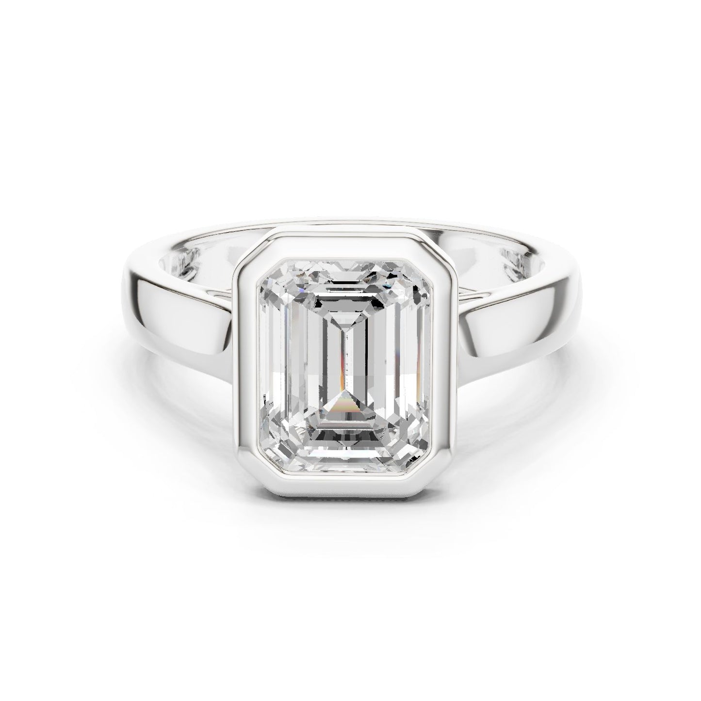 Emerald Lab Grown Diamond Solitaire Engagement Ring