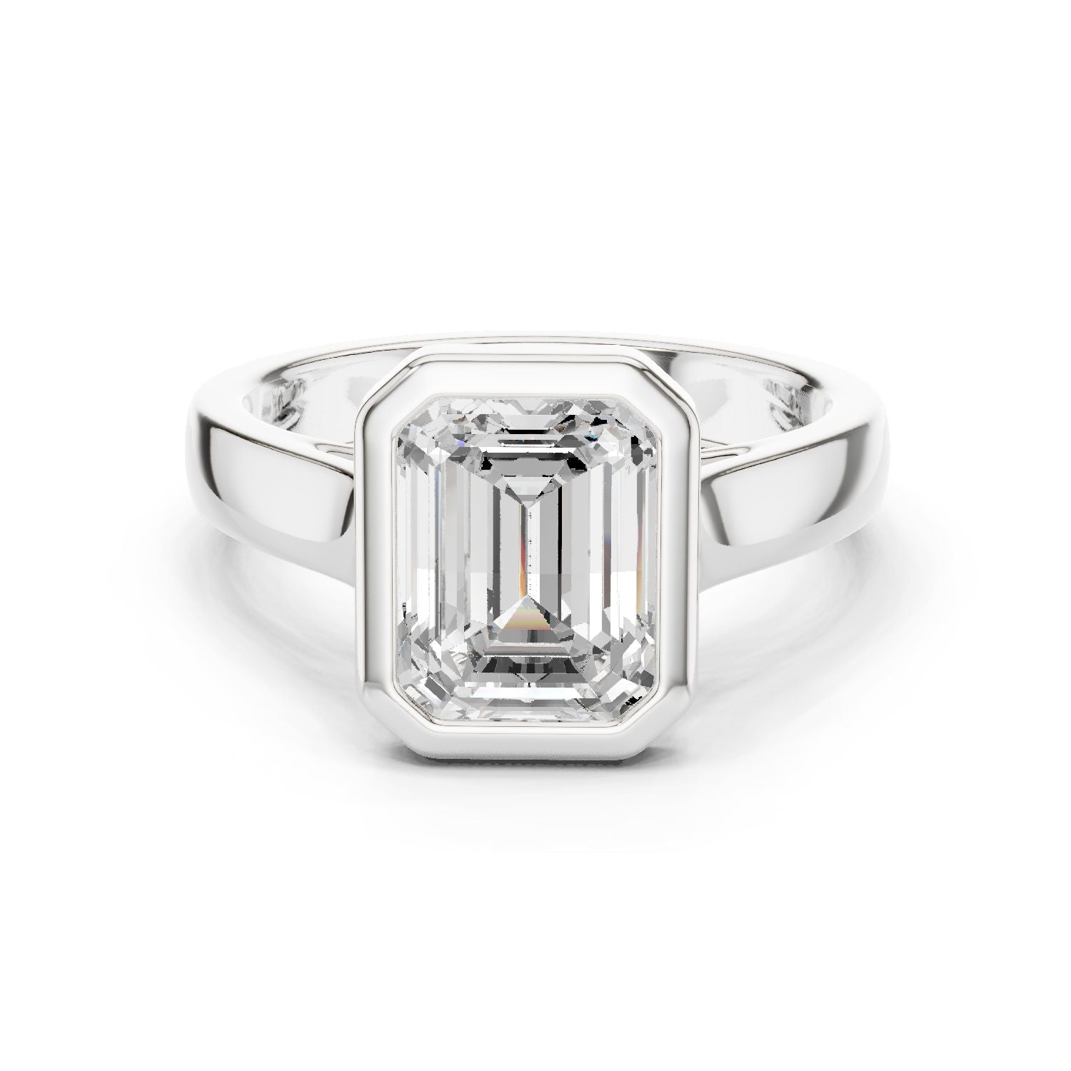 Emerald Lab Grown Diamond Solitaire Engagement Ring