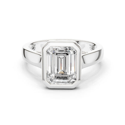 Emerald Lab Grown Diamond Solitaire Engagement Ring