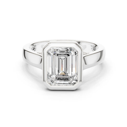 Emerald Lab Grown Diamond Solitaire Engagement Ring