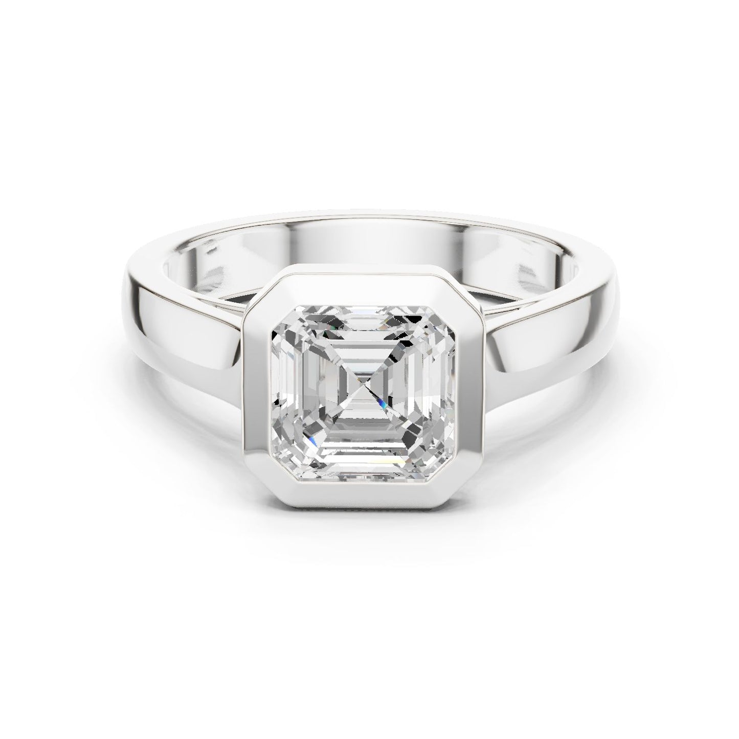 Emerald Lab Grown Diamond Solitaire Engagement Ring