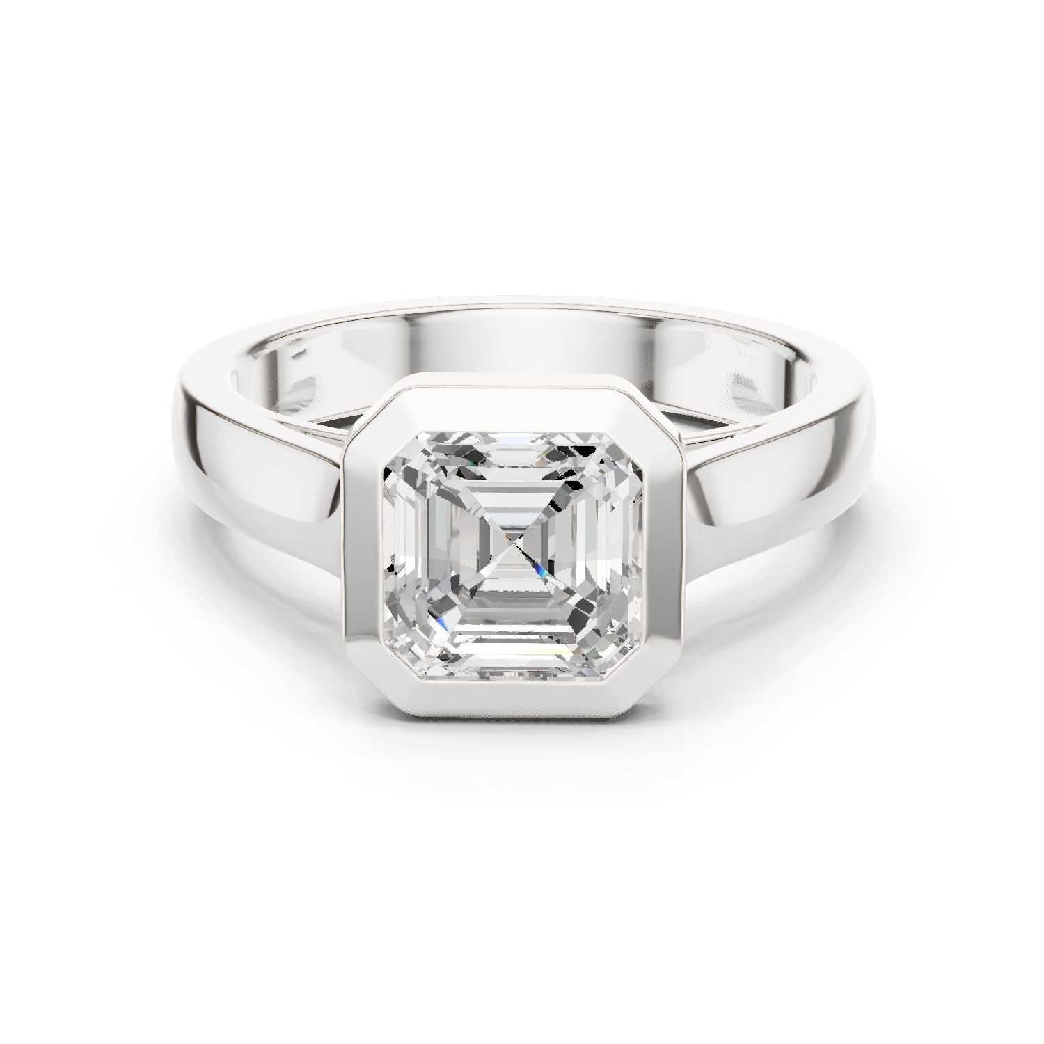 Emerald Lab Grown Diamond Solitaire Engagement Ring