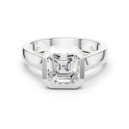Emerald Lab Grown Diamond Solitaire Engagement Ring