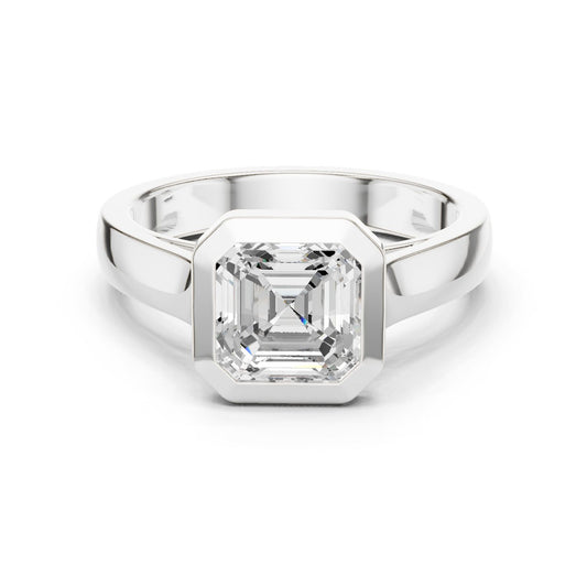 Emerald Lab Grown Diamond Solitaire Engagement Ring