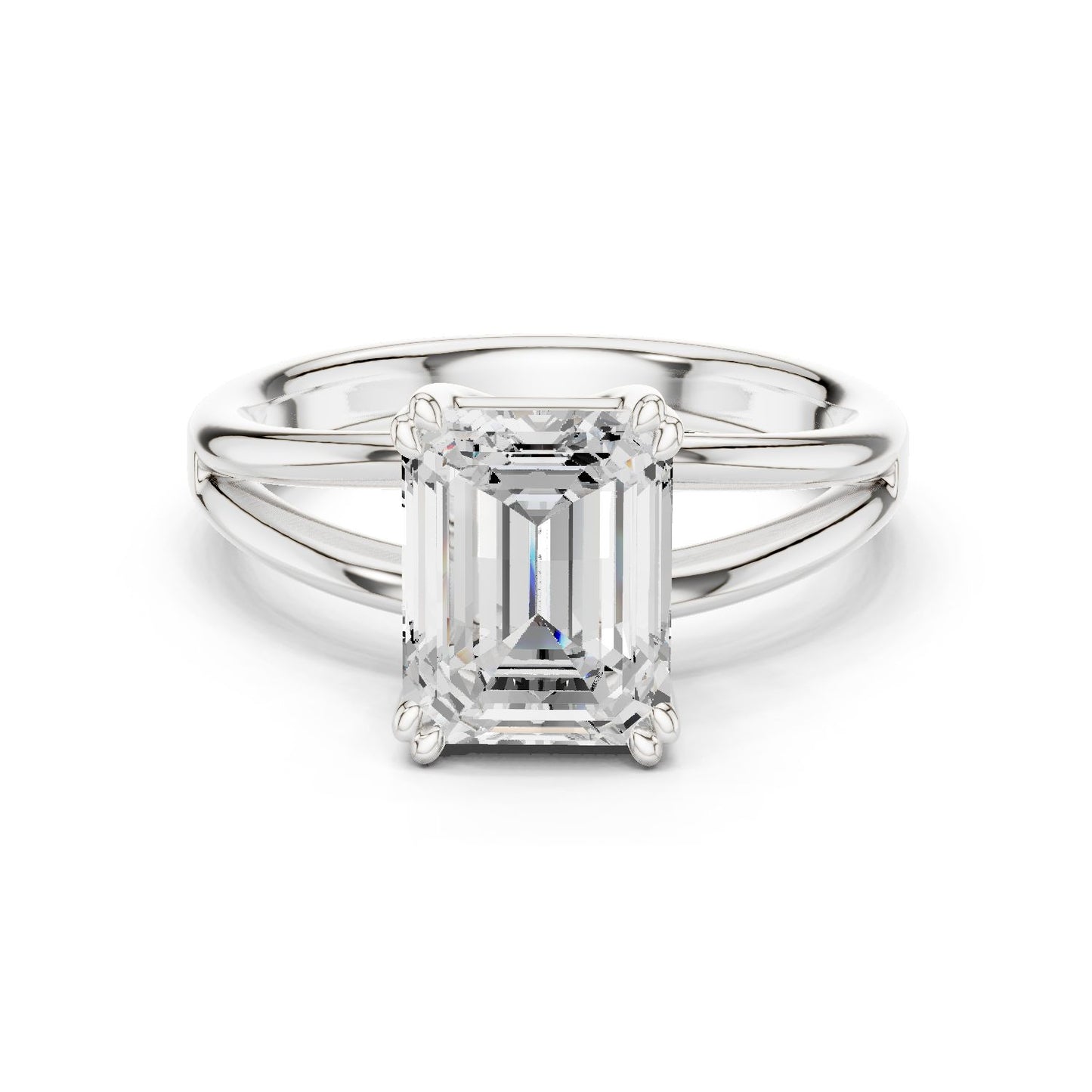Emerald Lab Grown Diamond Solitaire Engagement Ring