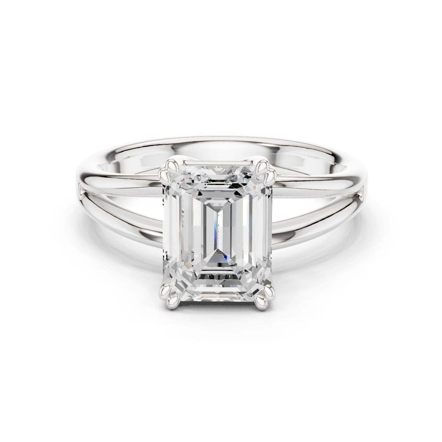 Emerald Lab Grown Diamond Solitaire Engagement Ring