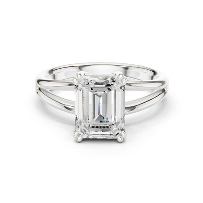 Emerald Lab Grown Diamond Solitaire Engagement Ring