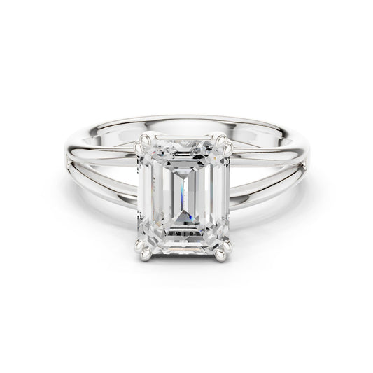 Emerald Lab Grown Diamond Solitaire Engagement Ring