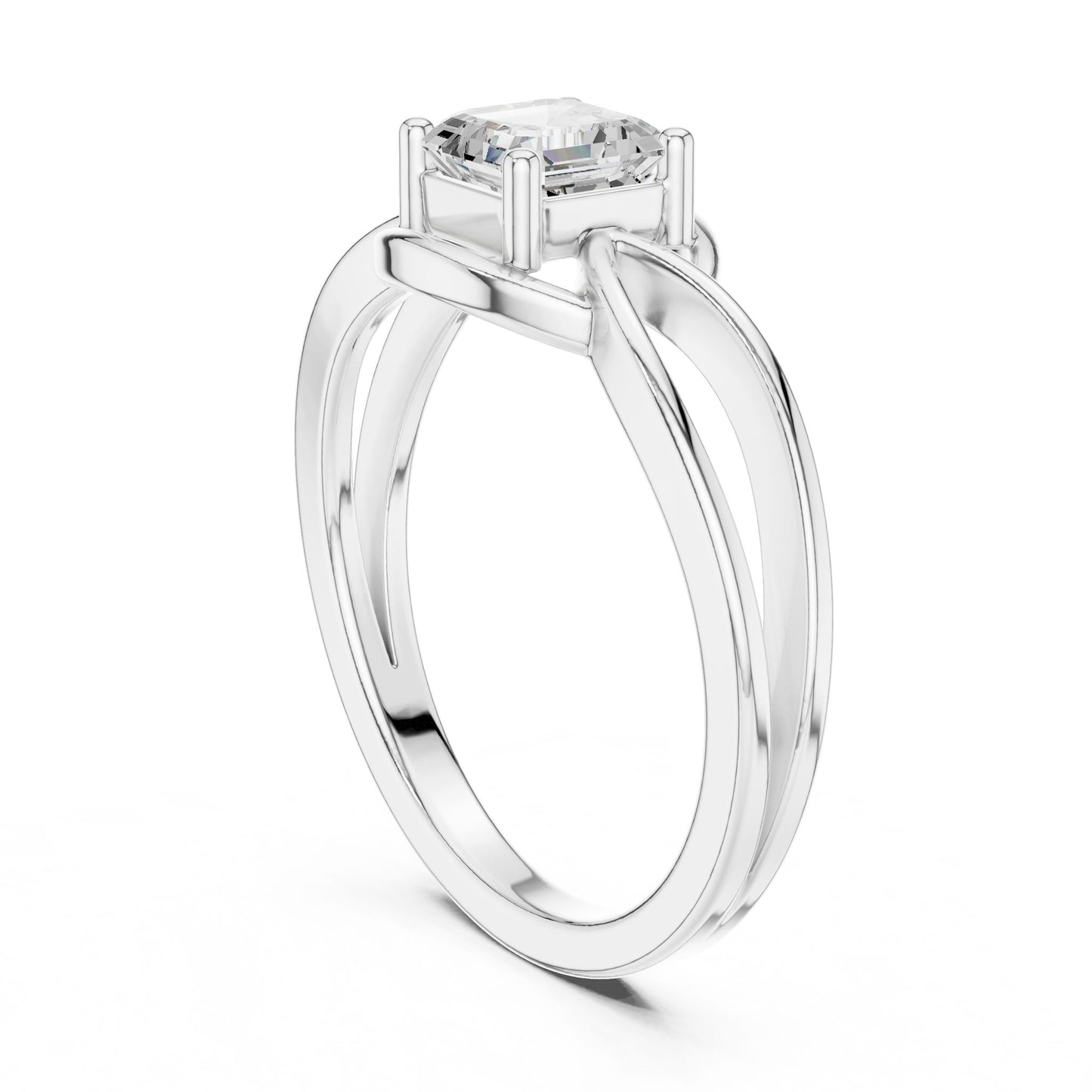 Emerald Lab Grown Diamond Solitaire Engagement Ring