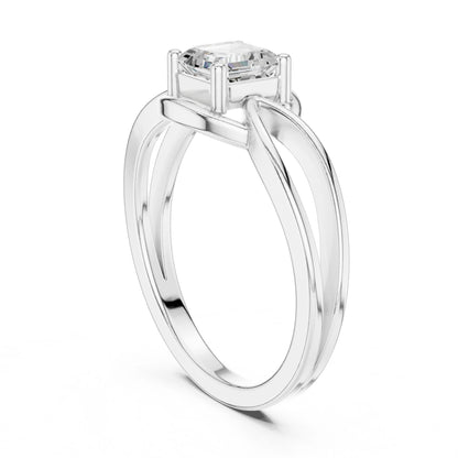 Emerald Lab Grown Diamond Solitaire Engagement Ring