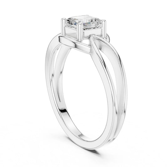 Emerald Lab Grown Diamond Solitaire Engagement Ring