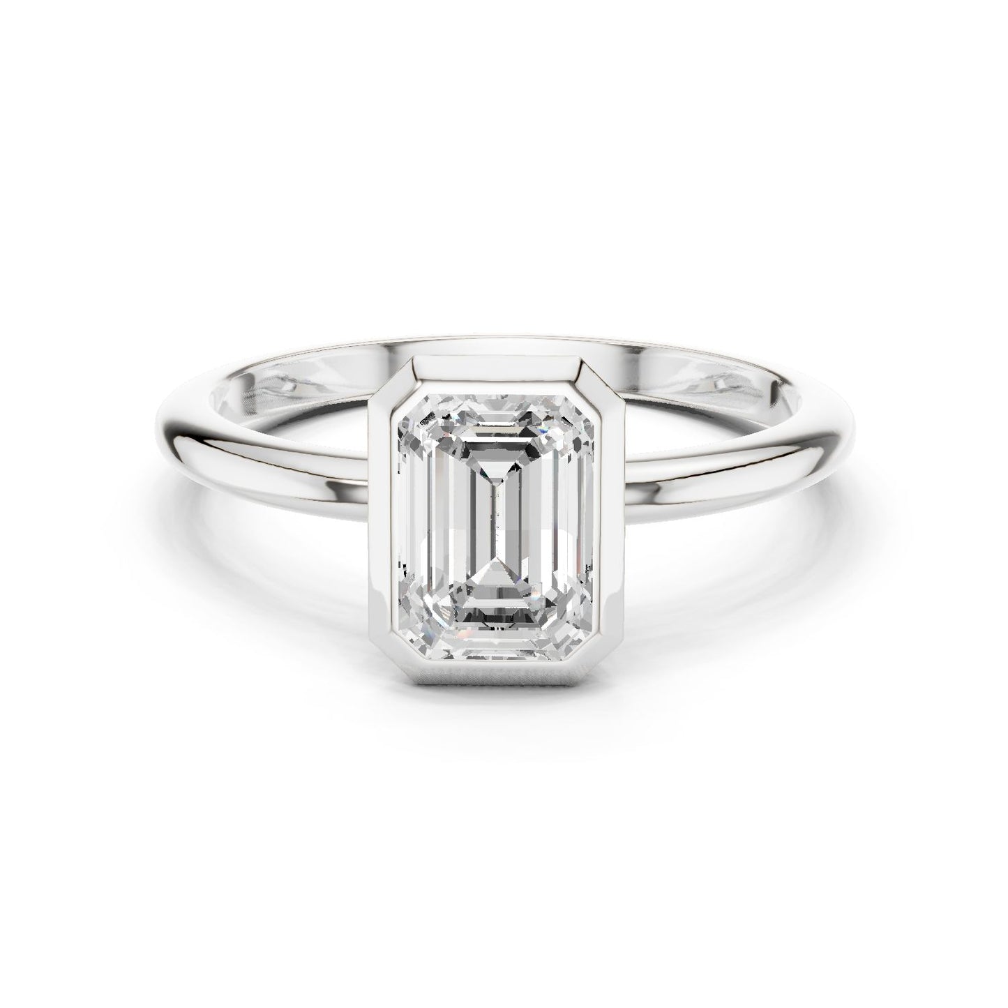 Emerald Lab Grown Diamond Solitaire Engagement Ring