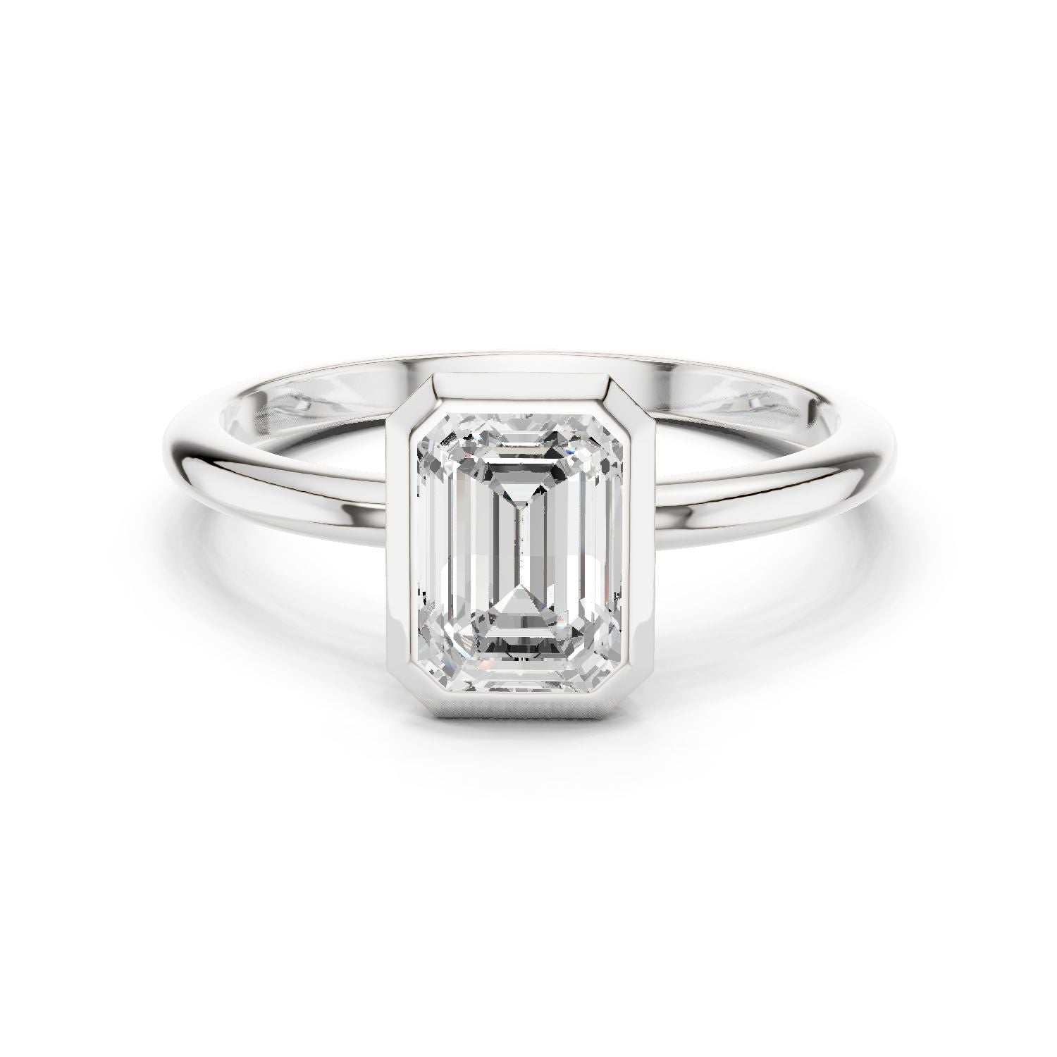 Emerald Lab Grown Diamond Solitaire Engagement Ring