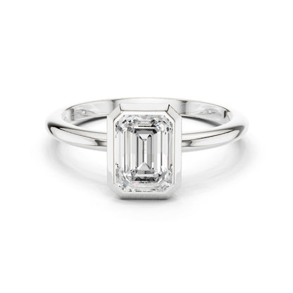Emerald Lab Grown Diamond Solitaire Engagement Ring
