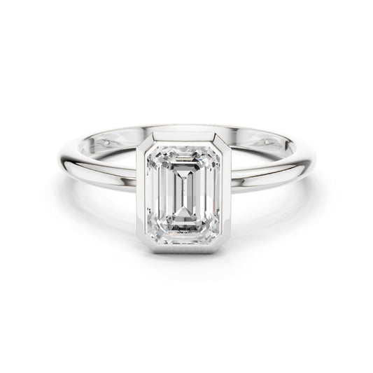 Emerald Lab Grown Diamond Solitaire Engagement Ring