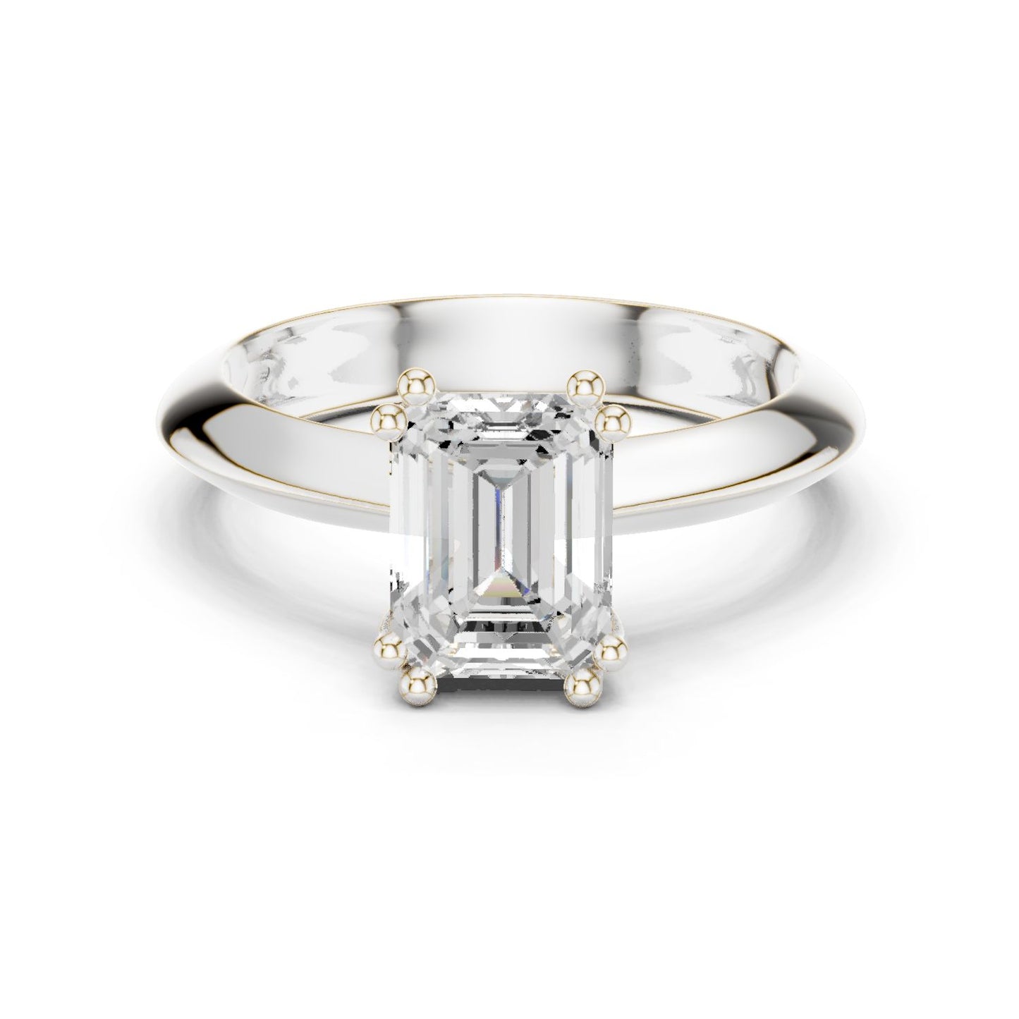 Emerald Lab Grown Diamond Solitaire Engagement Ring