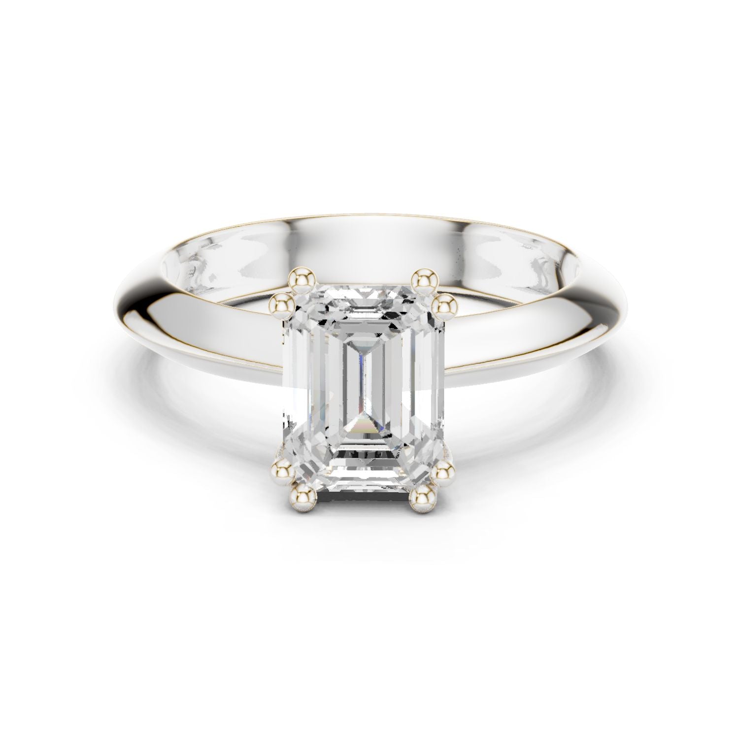 Emerald Lab Grown Diamond Solitaire Engagement Ring