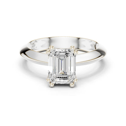 Emerald Lab Grown Diamond Solitaire Engagement Ring