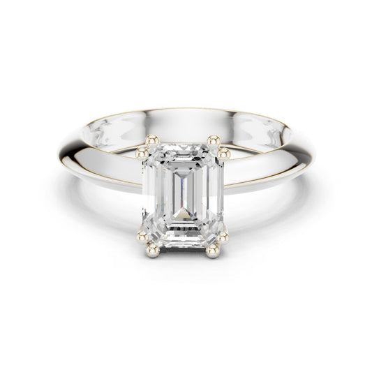 Emerald Lab Grown Diamond Solitaire Engagement Ring