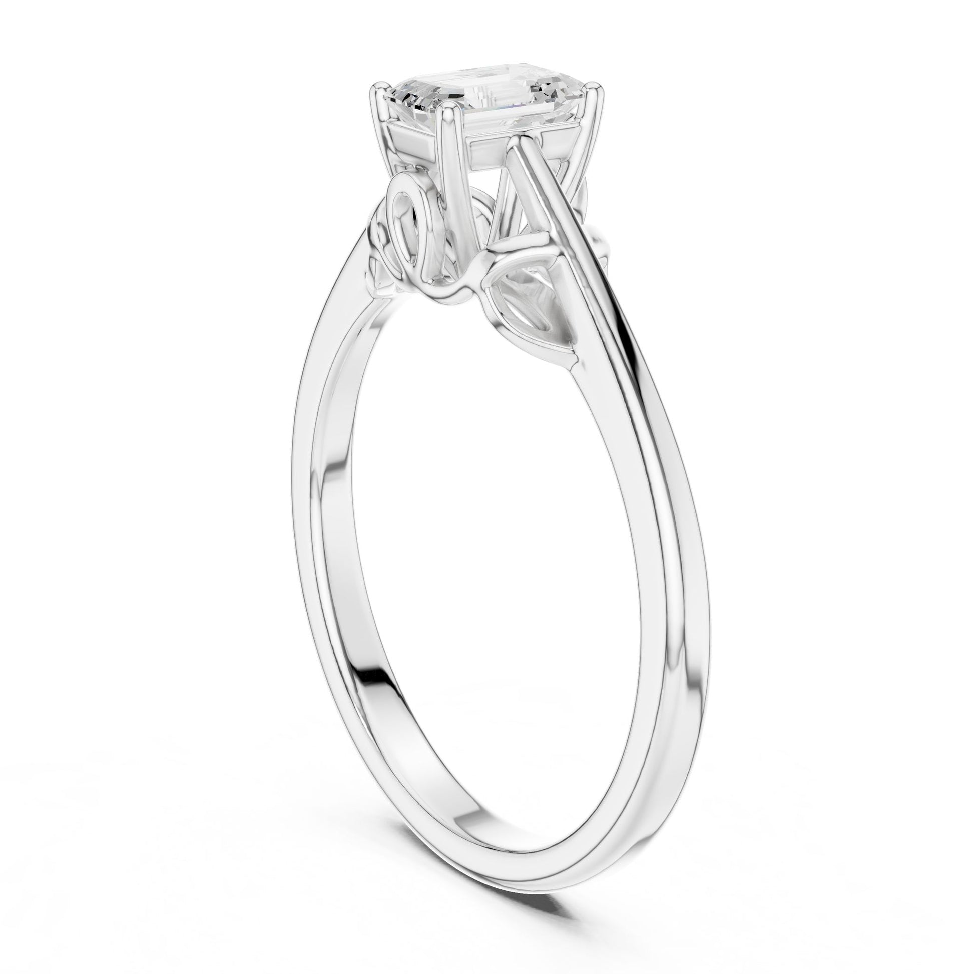 Emerald Lab Grown Diamond Solitaire Engagement Ring