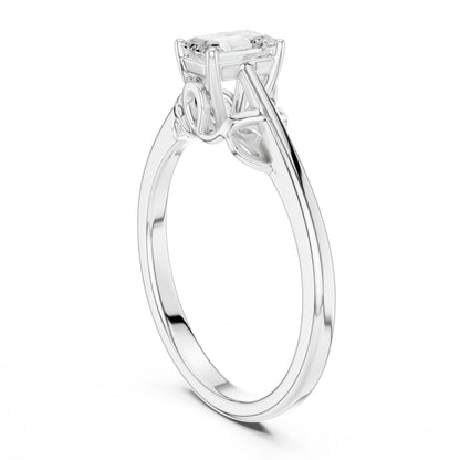 Emerald Lab Grown Diamond Solitaire Engagement Ring