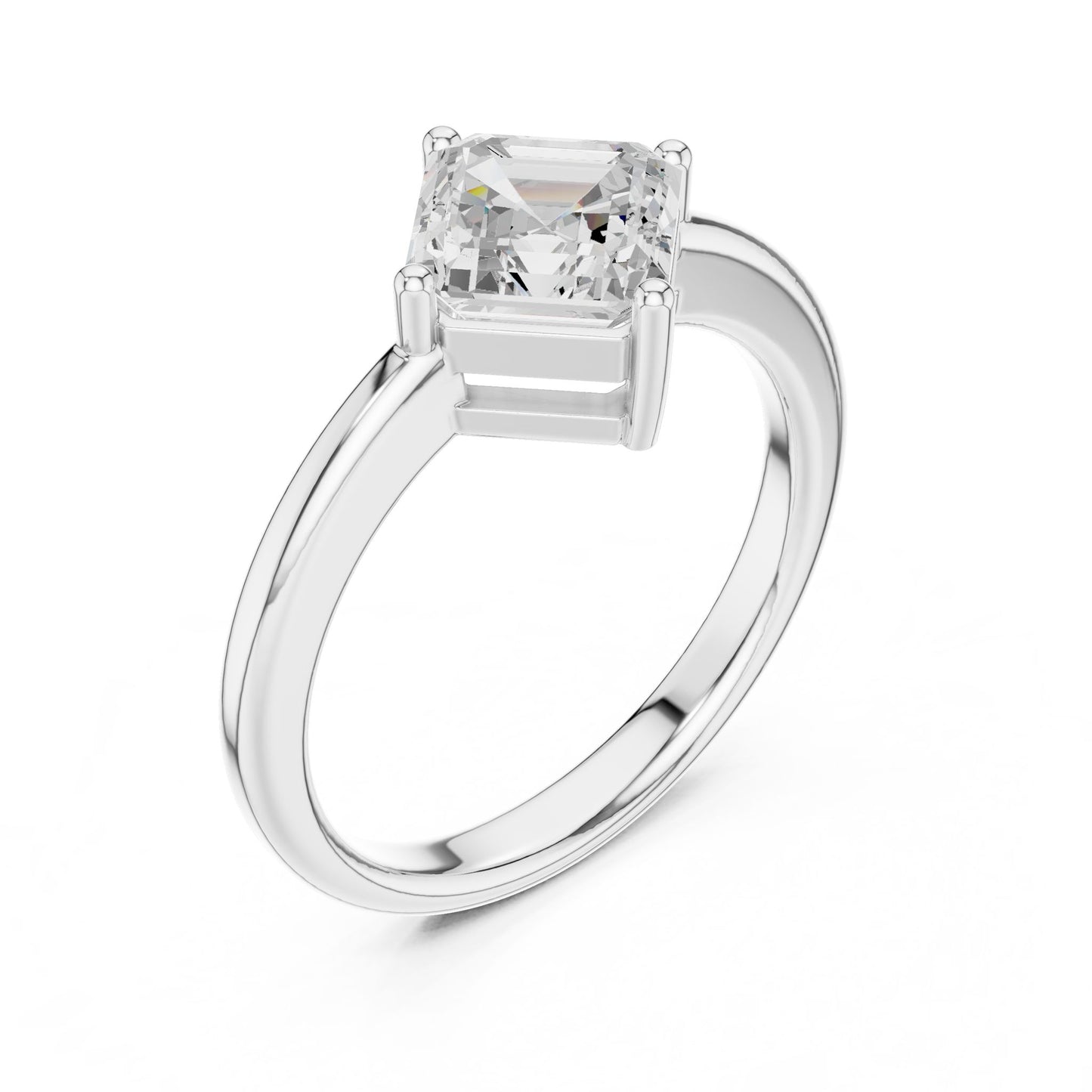 Emerald Lab Grown Diamond Solitaire Engagement Ring