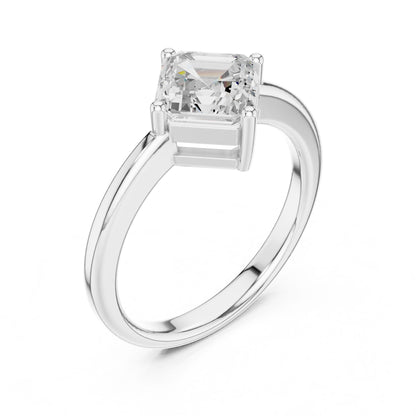 Emerald Lab Grown Diamond Solitaire Engagement Ring