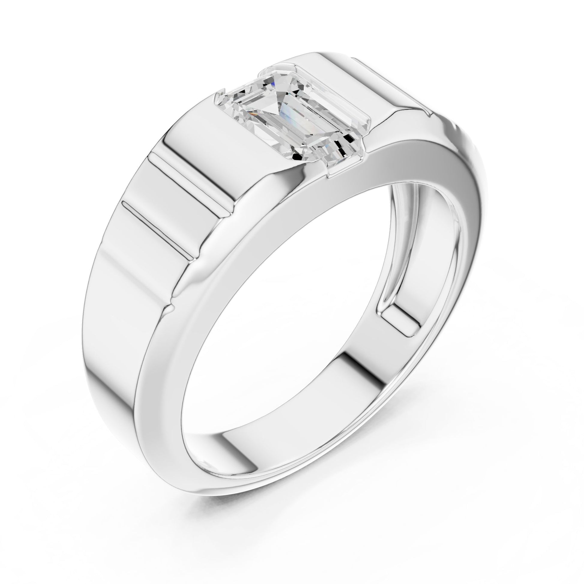 Men's Emerald Lab Grown Diamond Ring