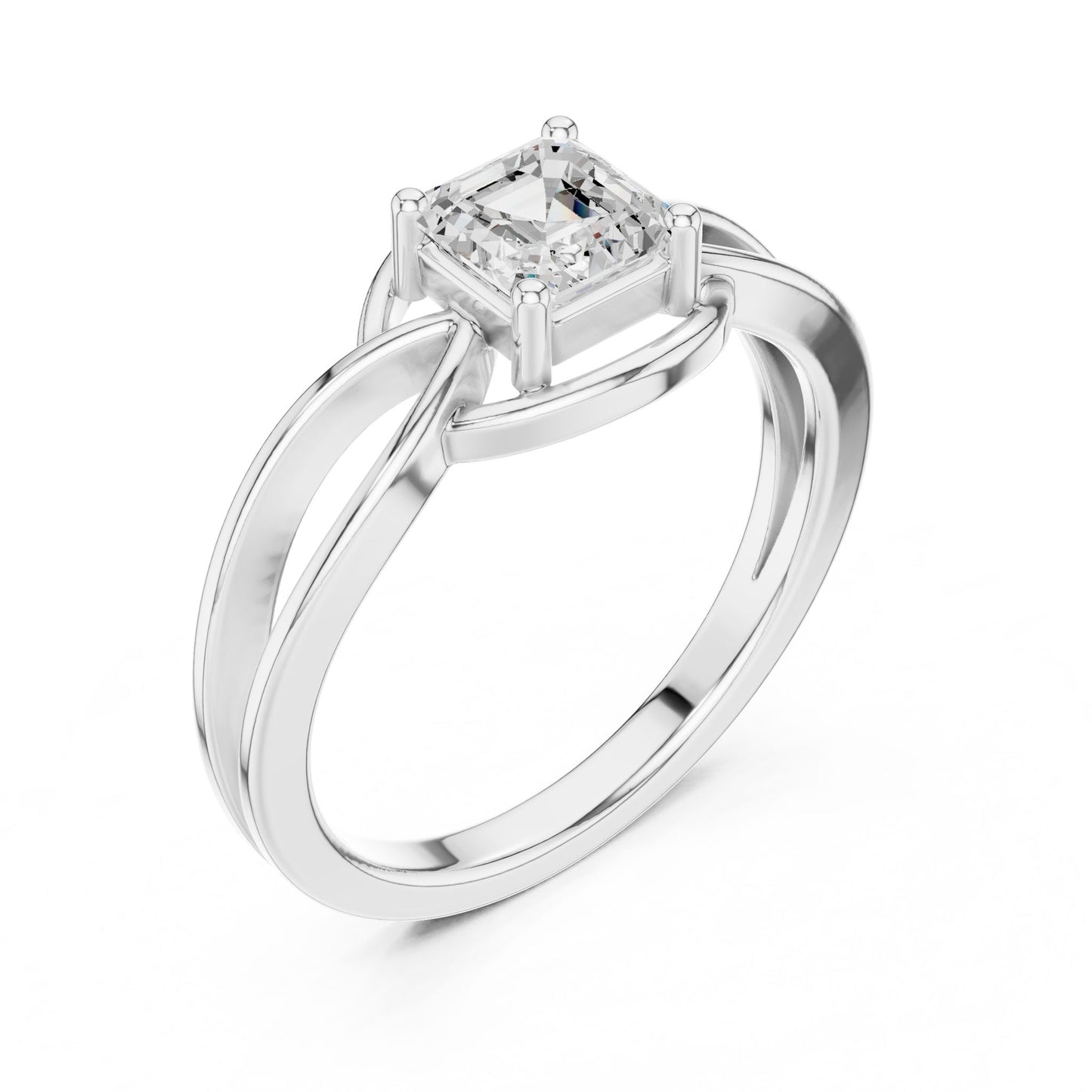 Emerald Lab Grown Diamond Solitaire Engagement Ring