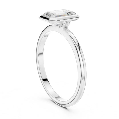 Emerald Lab Grown Diamond Solitaire Engagement Ring
