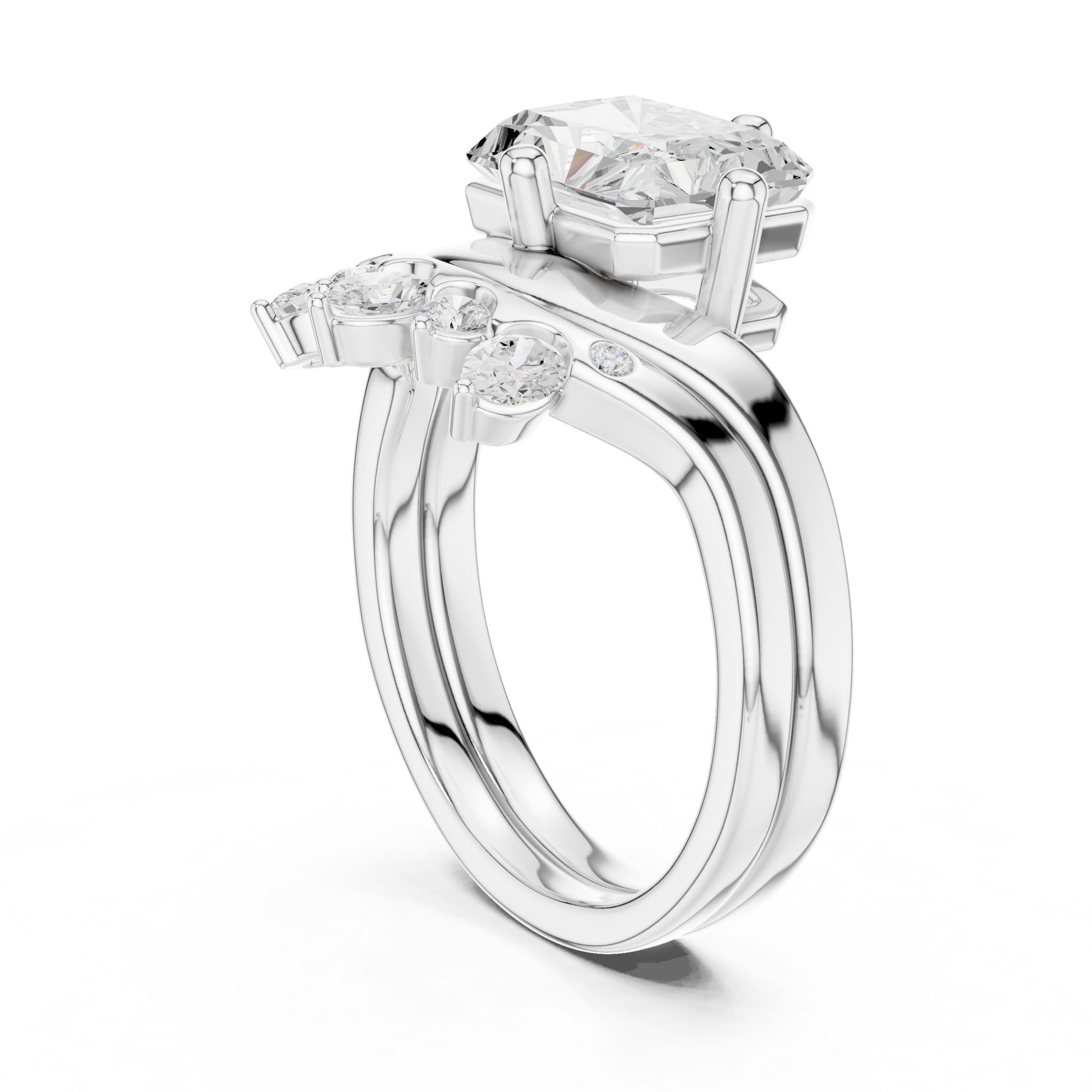 Emerald Lab Grown Diamond Solitaire Engagement Ring