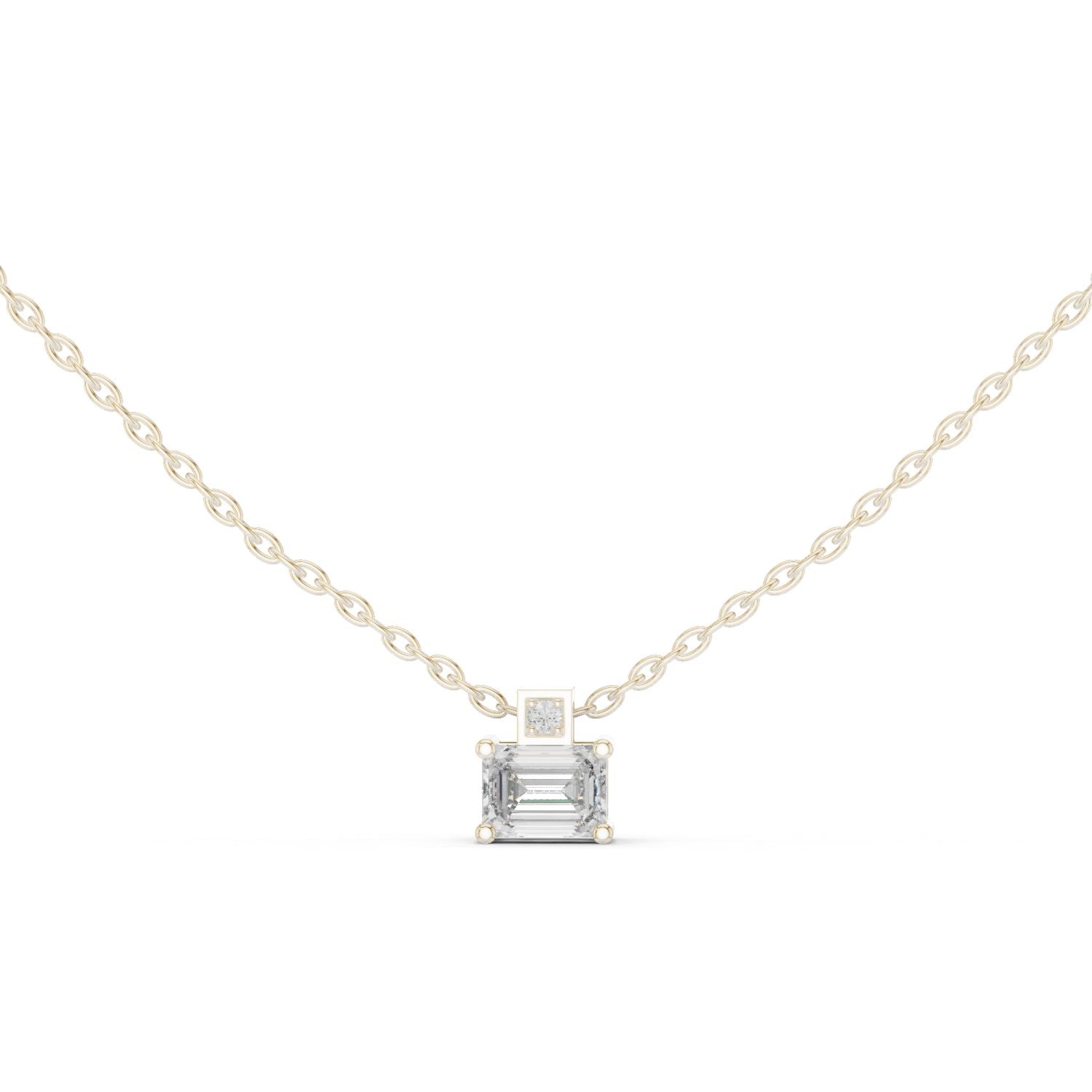 Emerald Lab Grown Diamond Pendant