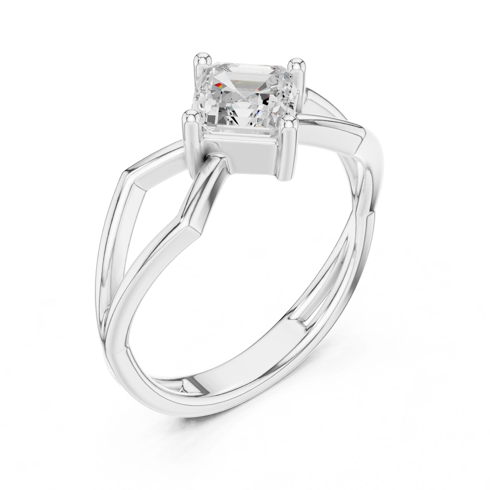 Emerald Lab Grown Diamond Solitaire Engagement Ring