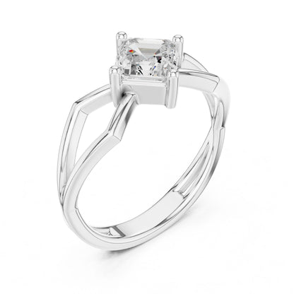 Emerald Lab Grown Diamond Solitaire Engagement Ring