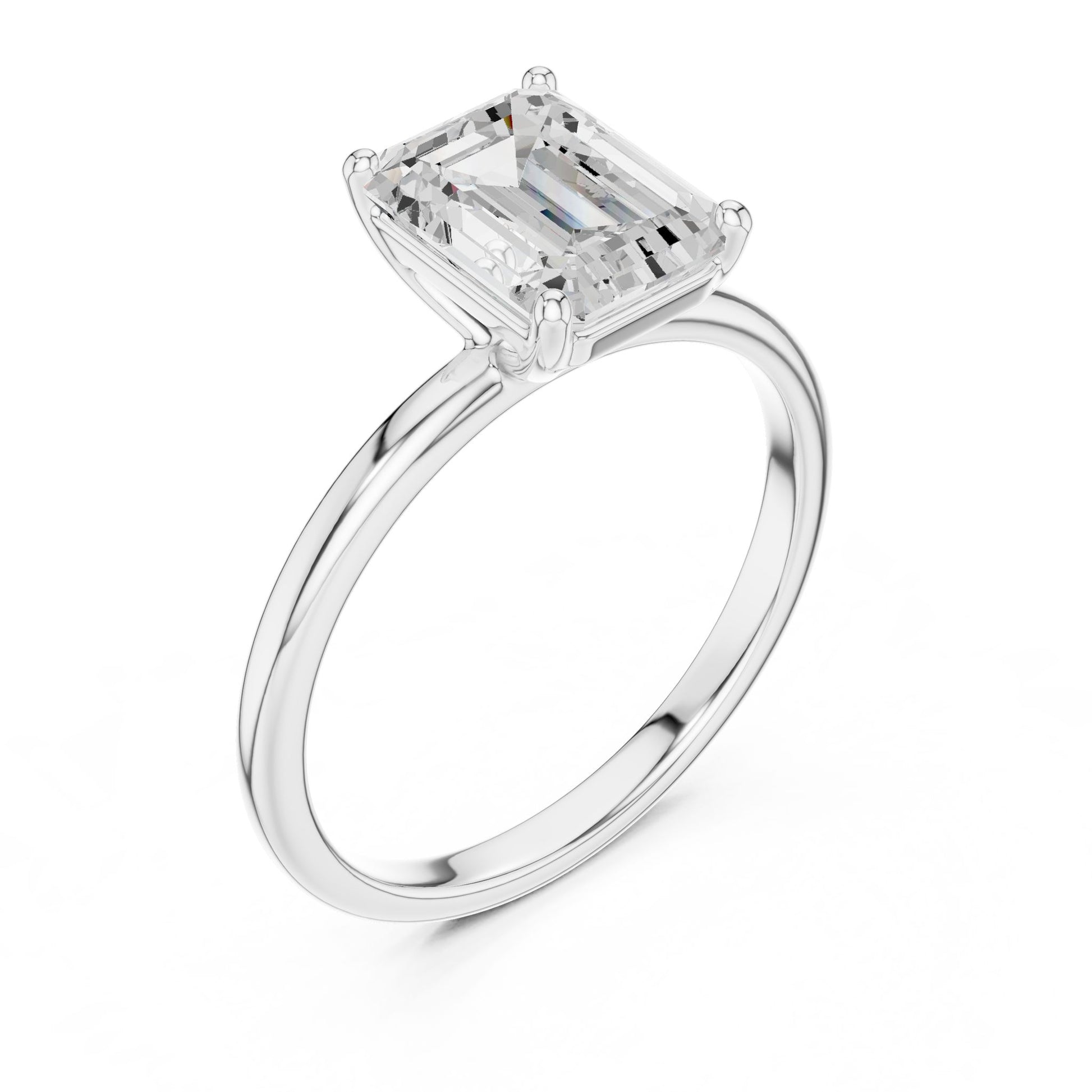 Women's Emerald Lab Grown Diamond Ring