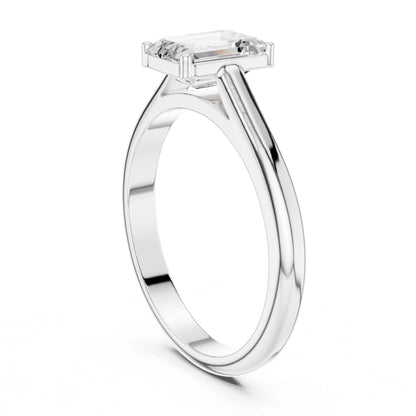 Emerald Lab Grown Diamond Solitaire Engagement Ring