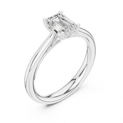 Emerald Lab Grown Diamond Solitaire Engagement Ring