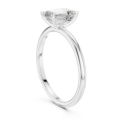 Emerald Lab Grown Diamond Solitaire Engagement Ring
