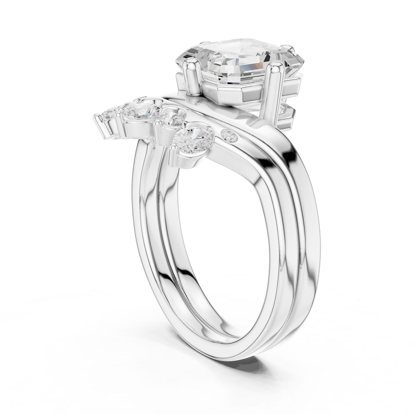 Emerald Lab Grown Diamond Solitaire Engagement Ring