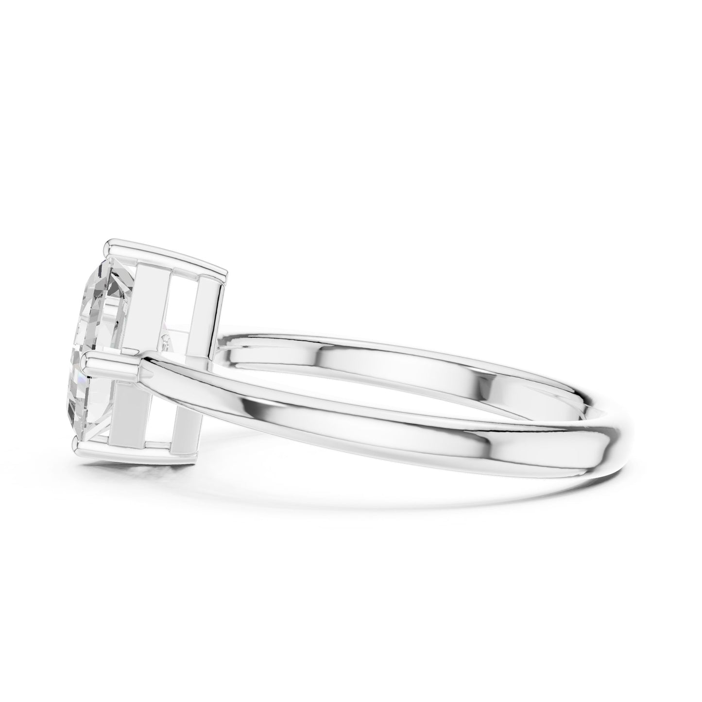 Emerald Lab Grown Diamond Solitaire Engagement Ring