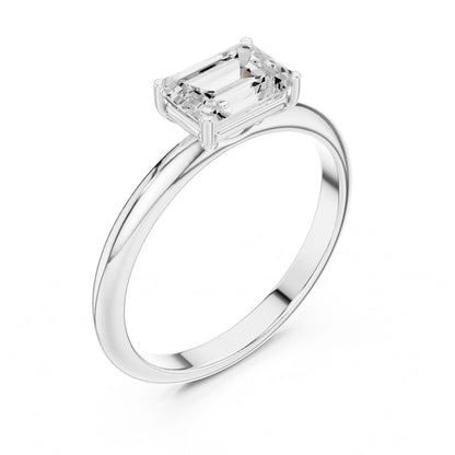 Emerald Lab Grown Diamond Solitaire Engagement Ring