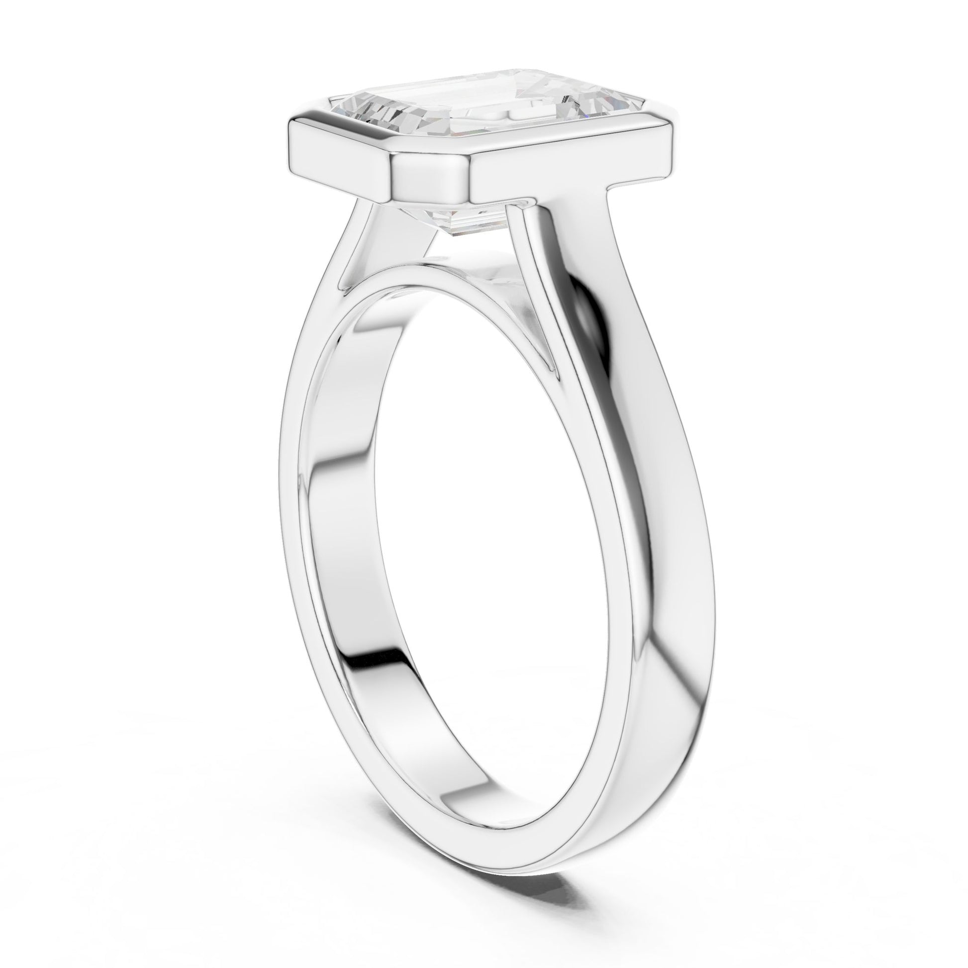 Emerald Lab Grown Diamond Solitaire Engagement Ring