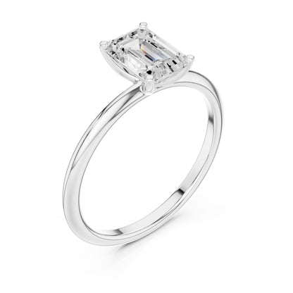 Emerald Lab Grown Diamond Solitaire Engagement Ring