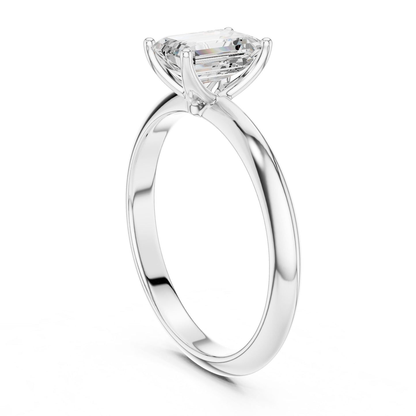 Emerald Lab Grown Diamond Solitaire Engagement Ring