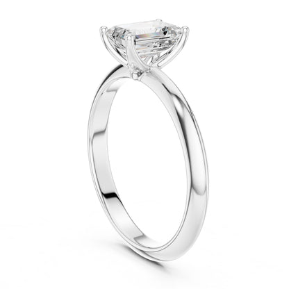 Emerald Lab Grown Diamond Solitaire Engagement Ring